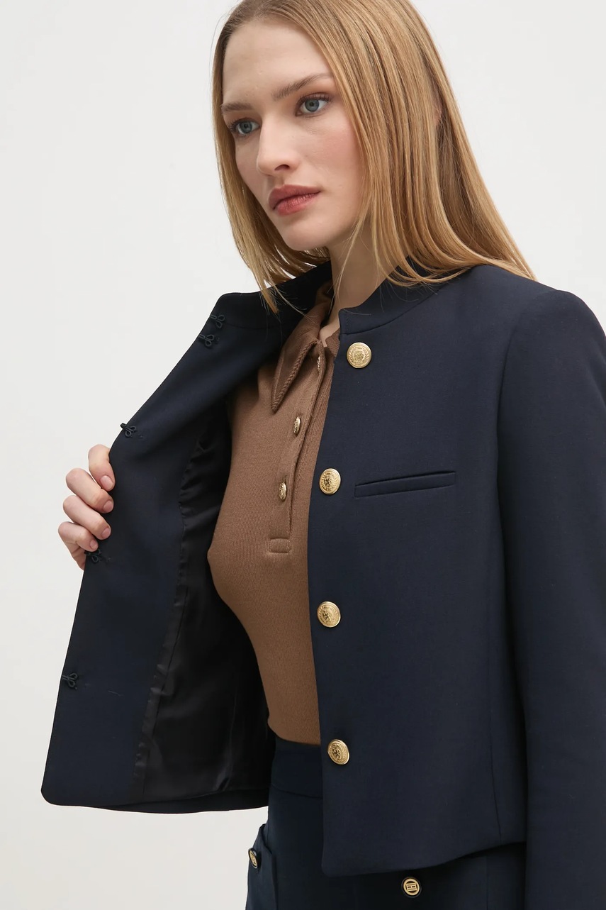 Піджак Tommy Hilfiger колір синій однобортний однотонний WW0WW44607 