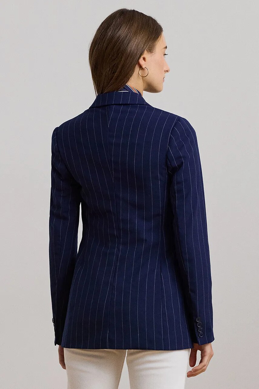 Шерстяной пиджак Lauren Ralph Lauren цвет синий двубортный 200957329 Шерстяной пиджак Lauren Ralph Lauren цвет синий двубортный 200957329