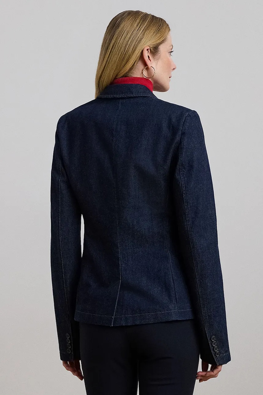 Джинсовый пиджак Lauren Ralph Lauren однобортный однотонный 200957636 Джинсовый пиджак Lauren Ralph Lauren однобортный однотонный 200957636