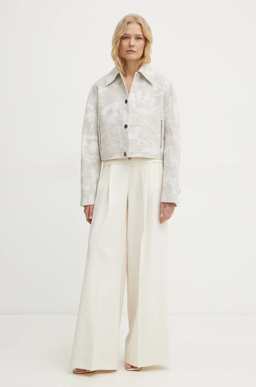 Куртка BOSS женская цвет бежевый переходная oversize 50530887 Куртка BOSS женская цвет бежевый переходная oversize 50530887