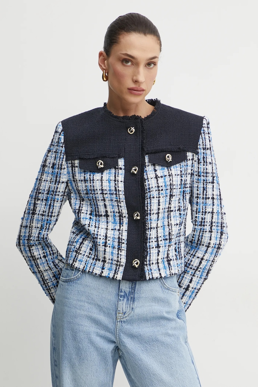 BOSS sacou din lana culoarea albastru marin, un singur rand de nasturi, modelator, 50531888