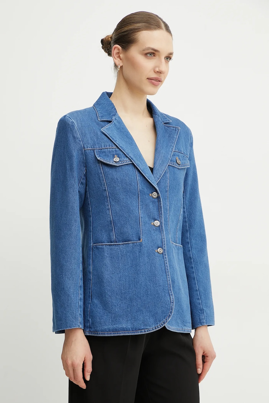 BOSS jacheta denim un singur rand de nasturi, neted, 50532532