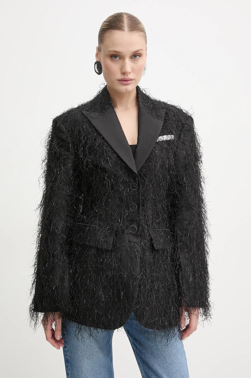 Day Birger et Mikkelsen sacou Alba culoarea negru, un singur rand de nasturi, DAY65243563 Day Birger et Mikkelsen sacou Alba culoarea negru, un singur rand de nasturi, DAY65243563