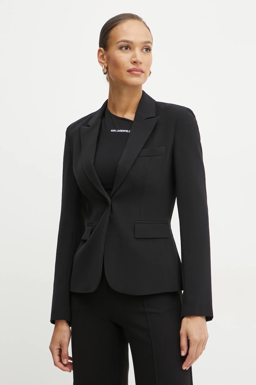 Karl Lagerfeld sacou culoarea negru, un singur rand de nasturi, A1W14045