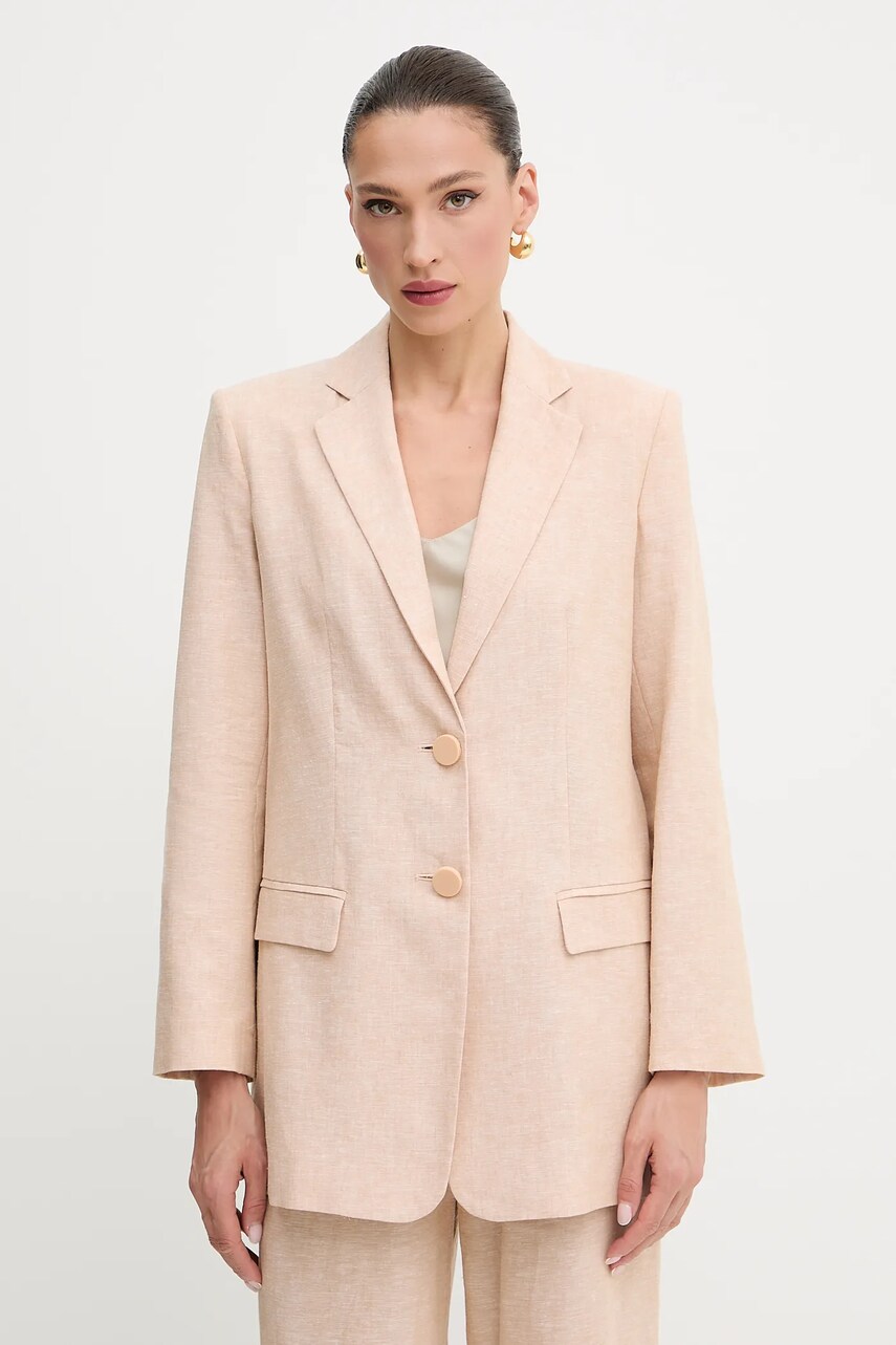 Armani Exchange sacou de in culoarea bej, un singur rand de nasturi, uni, XW000464 AF12813