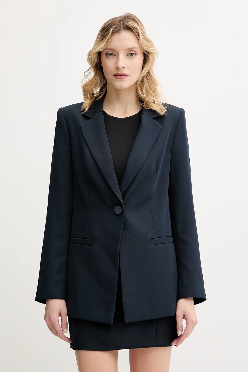 Armani Exchange sacou culoarea bleumarin, un singur rand de nasturi, uni, XW000447 AF12750