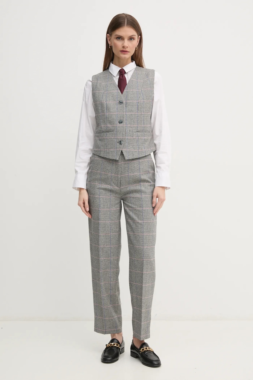 Шерстяной жилет Pepe Jeans FLORINA цвет серый однобортный PL402520 Шерстяной жилет Pepe Jeans FLORINA цвет серый однобортный PL402520