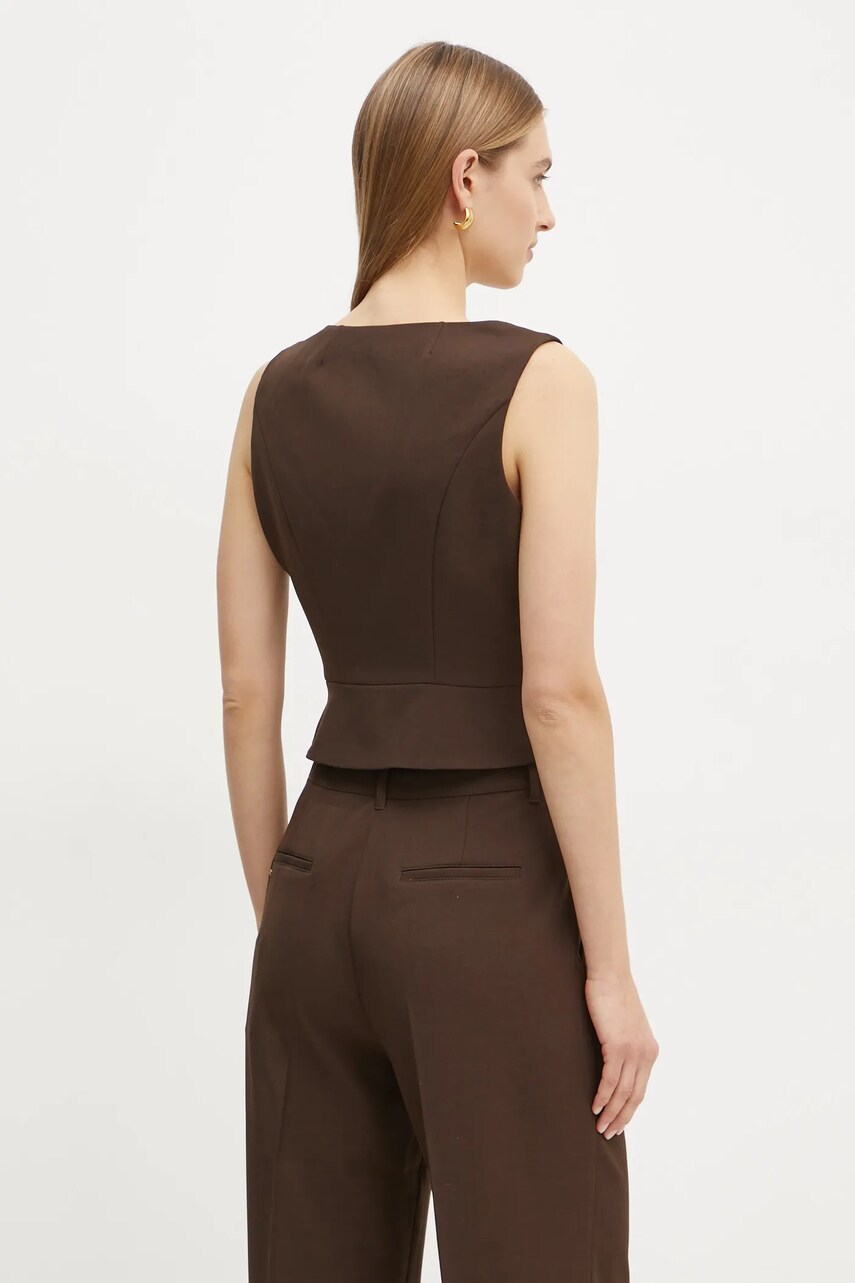 Guess mellény barna, egysoros gombolású, W5RH85 WGX02 termék 2. képe