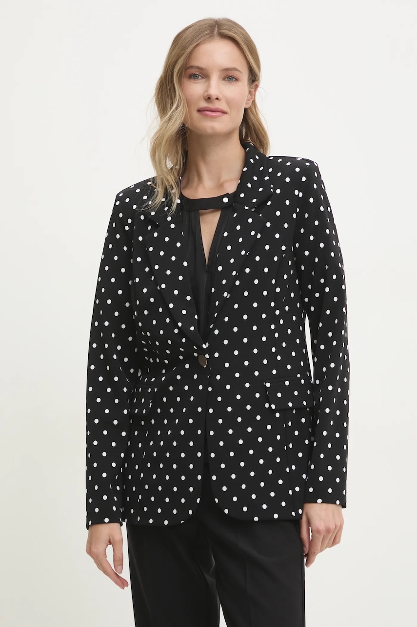 Joseph Ribkoff sacou culoarea negru, un singur rand de nasturi, cu imprimeu, 251051 Joseph Ribkoff sacou culoarea negru, un singur rand de nasturi, cu imprimeu, 251051