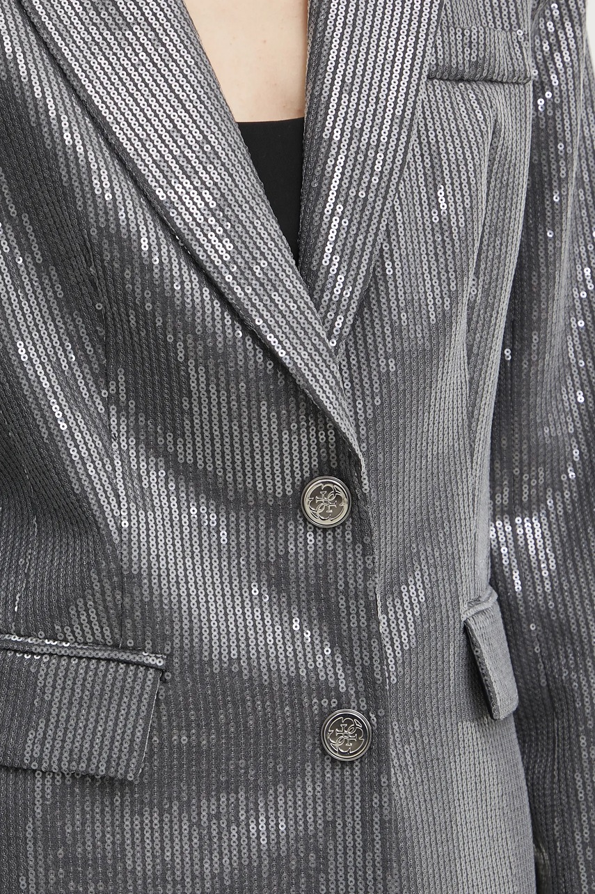 Піджак Guess NEW DORIS колір сірий однобортний візерунок W5RN48 WGX40 