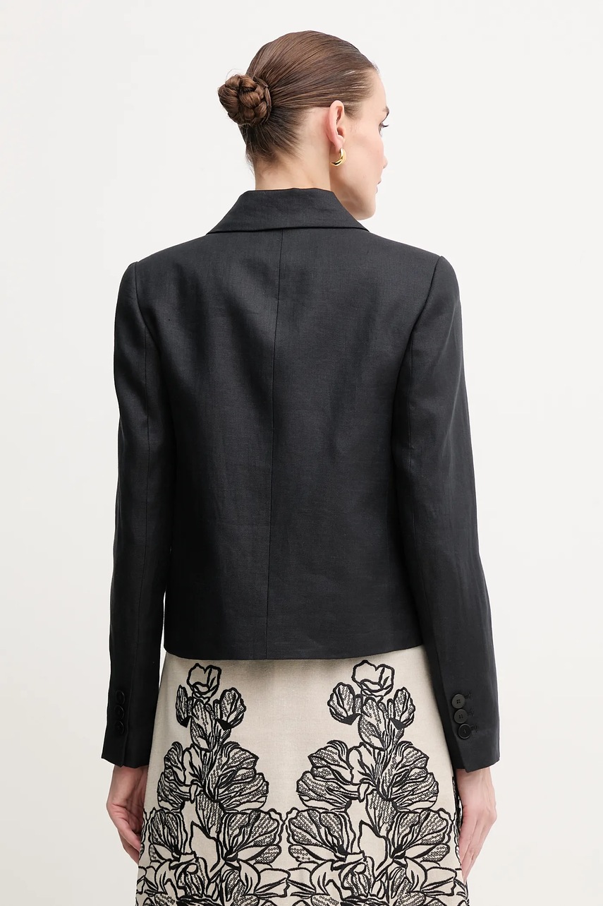 Λινό πανωφόρι Luisa Spagnoli χρώμα: μαύρο, 542051 φωτογραφία