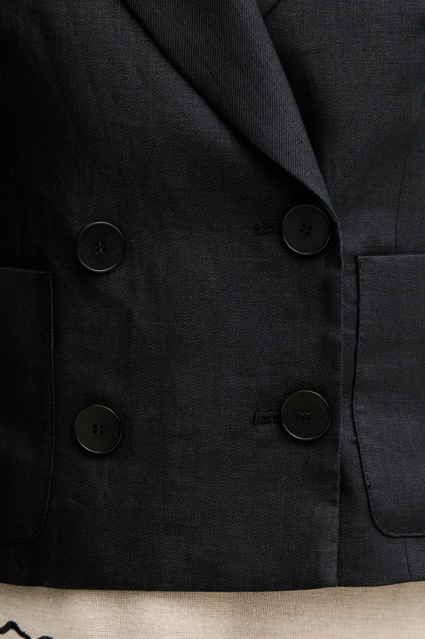 Λινό πανωφόρι Luisa Spagnoli χρώμα: μαύρο, 542051 φωτογραφία