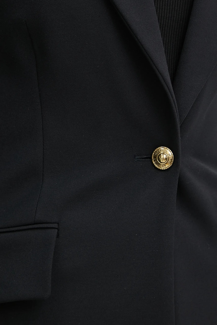 Піджак Versace Jeans Couture колір чорний однобортний однотонний 78HAQ702 N0356 
