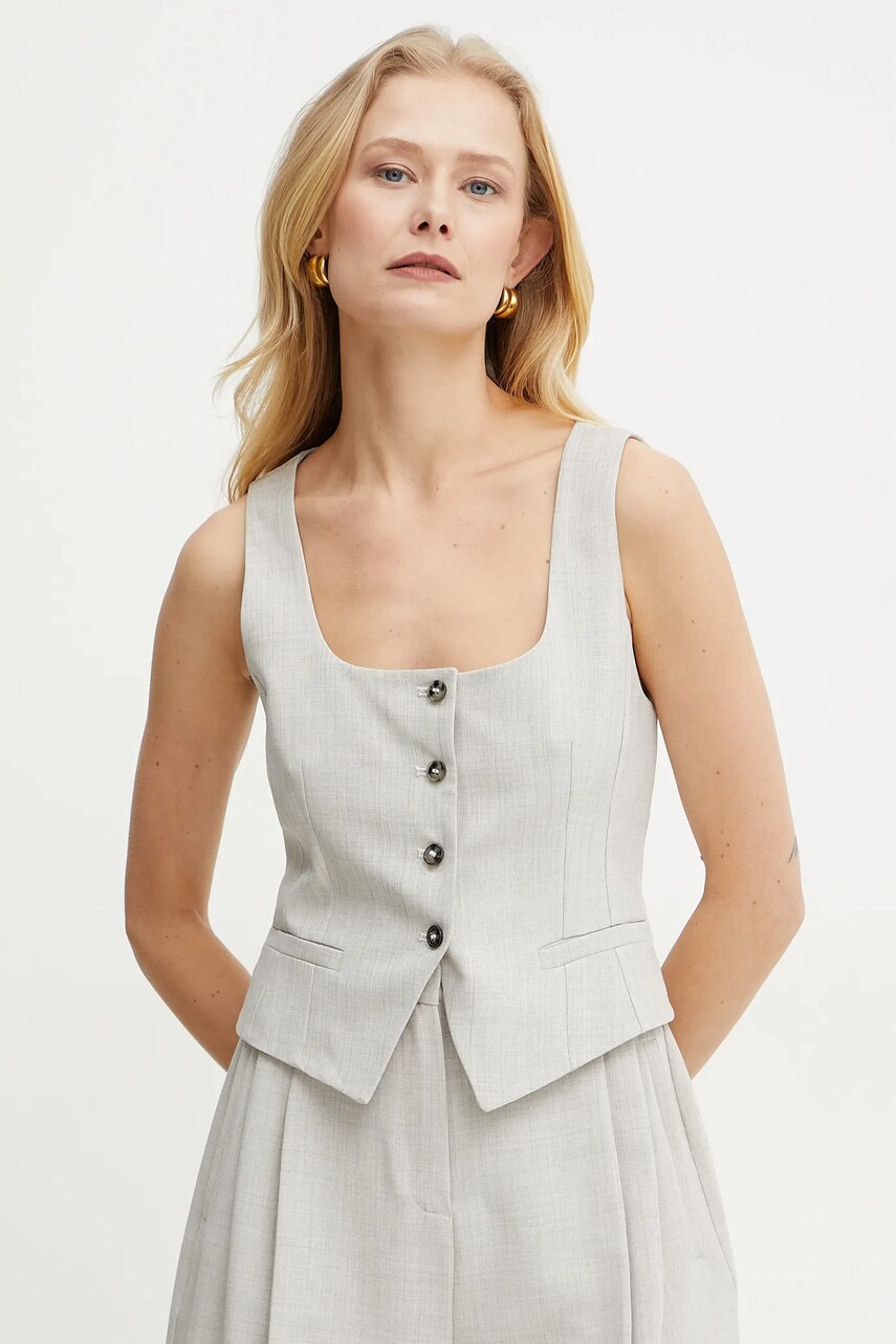 Marella vesta INDIO culoarea gri, un singur rand de nasturi, 2513151021200