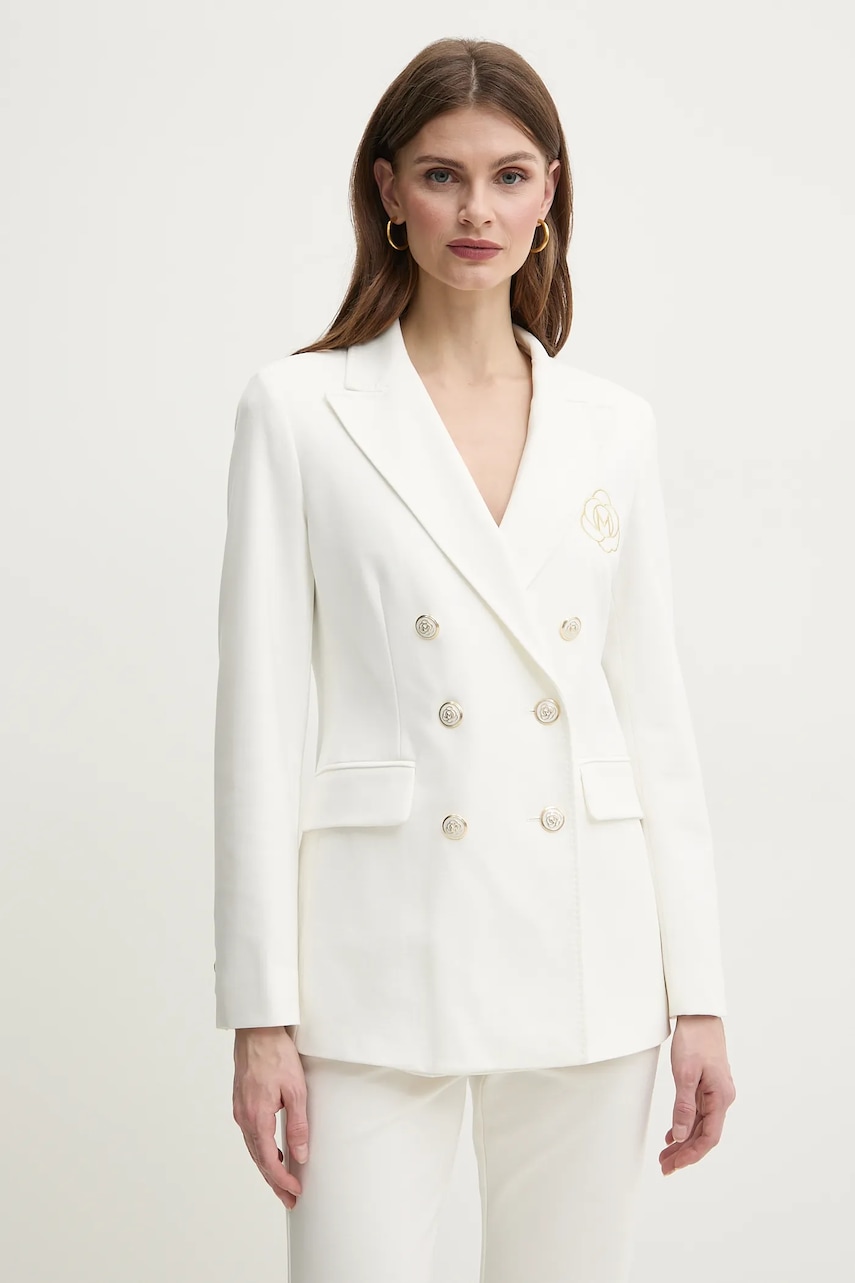 Marella sacou BAIOCCO culoarea alb, cu doua randuri de nasturi, neted, 2513911024200