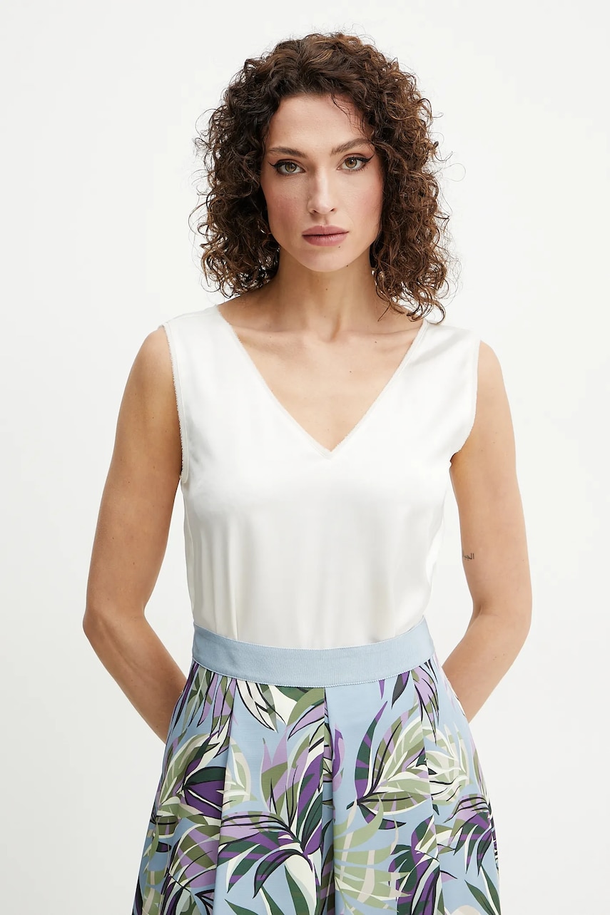 Marella bluză Emme by Marella femei, culoarea bej, uni, 2515161092200 Marella bluză Emme by Marella femei, culoarea bej, uni, 2515161092200