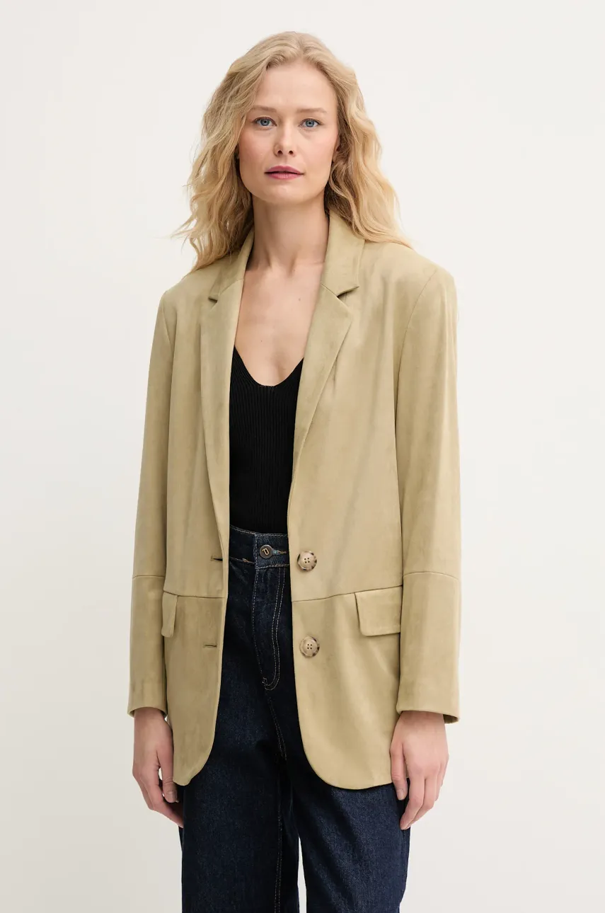 Sisley sacou culoarea verde, un singur rand de nasturi, uni, 27PNLW02V
