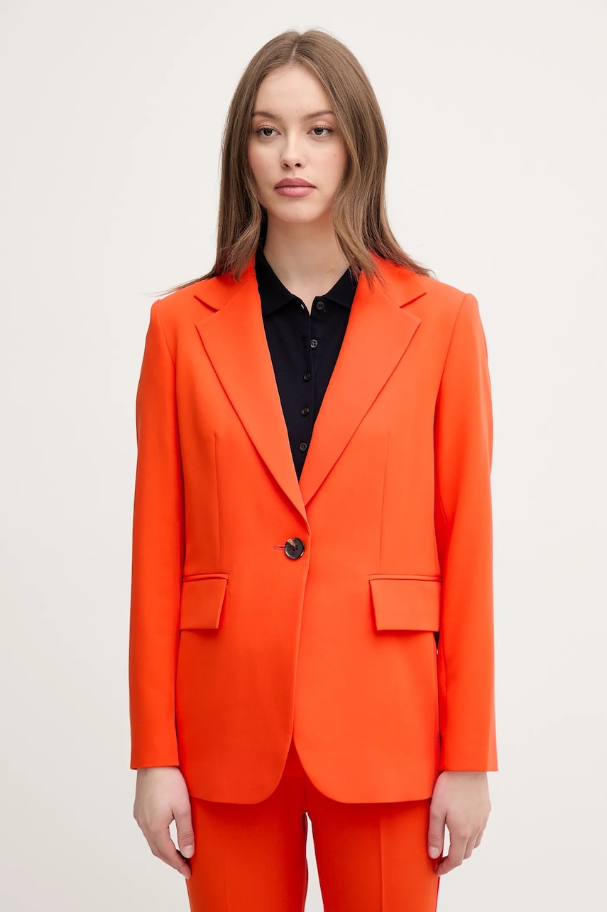 Sisley sacou culoarea portocaliu, un singur rand de nasturi, uni, 2KVXLW025