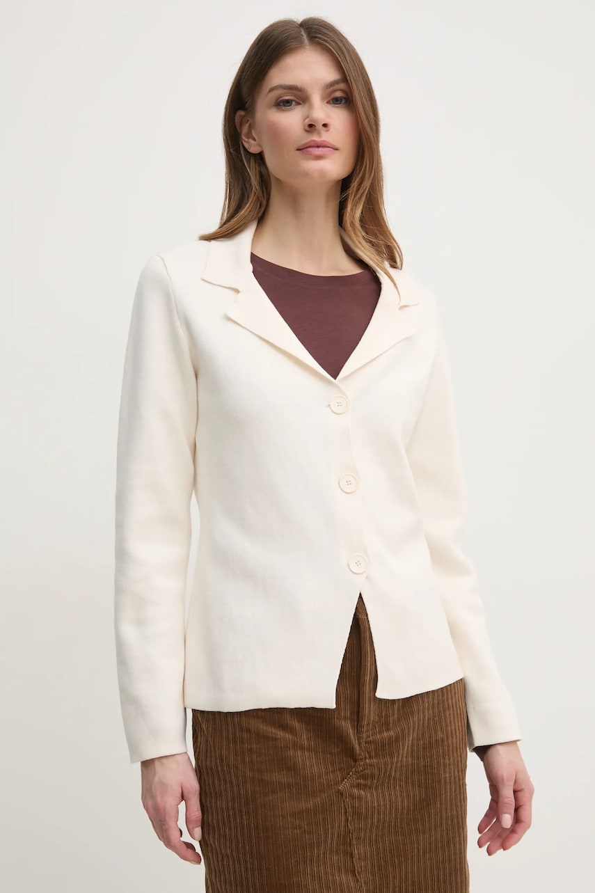 Sisley sacou culoarea bej, un singur rand de nasturi, neted, 1194M602H Sisley sacou culoarea bej, un singur rand de nasturi, neted, 1194M602H