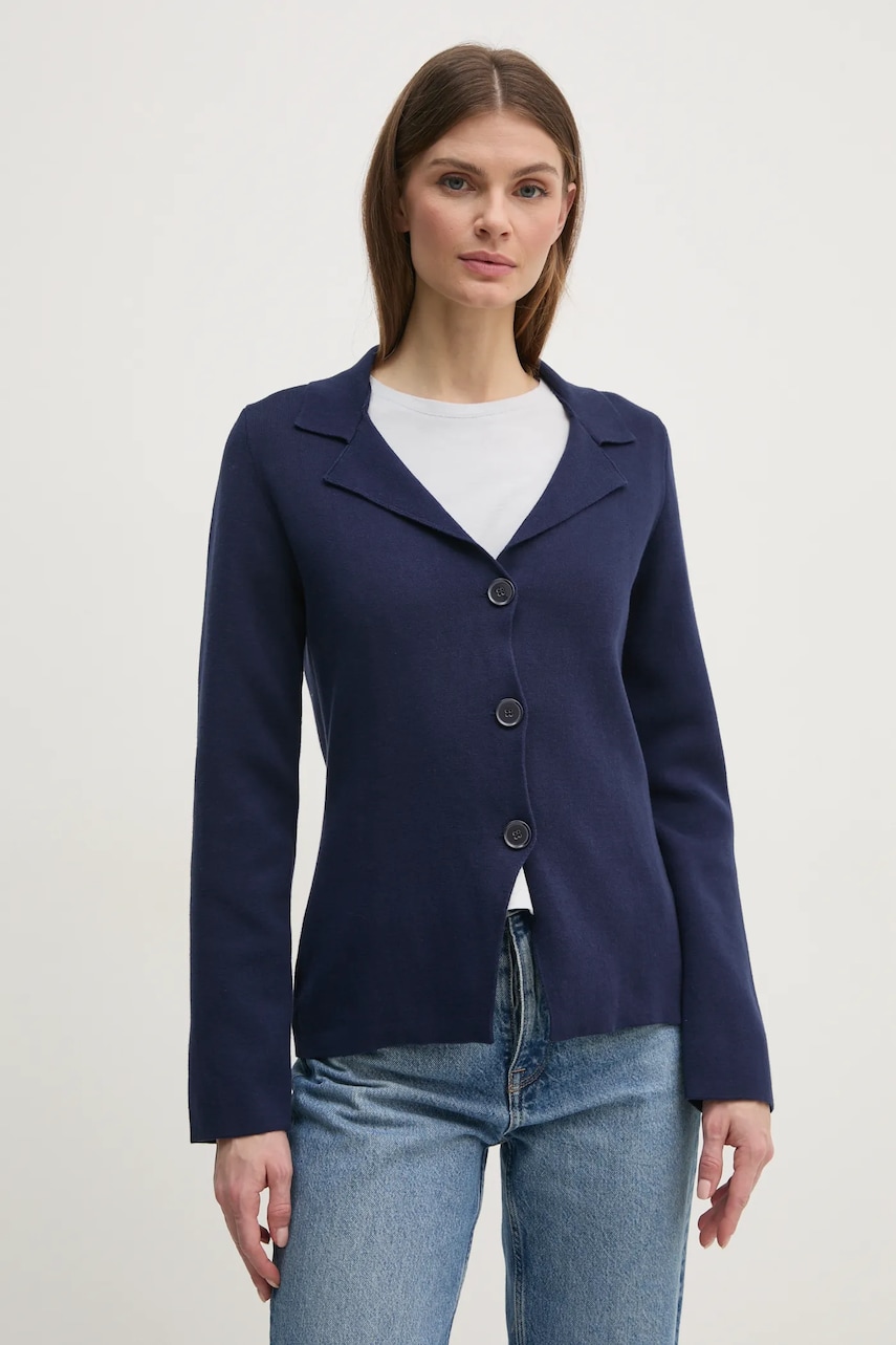 Sisley sacou culoarea albastru marin, un singur rand de nasturi, neted, 1194M602H Sisley sacou culoarea albastru marin, un singur rand de nasturi, neted, 1194M602H