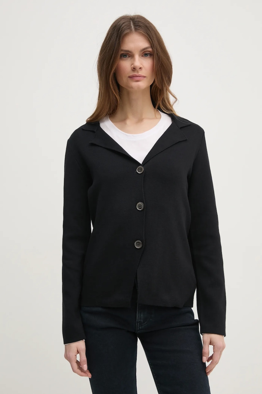 Sisley sacou culoarea negru, un singur rand de nasturi, neted, 1194M602H Sisley sacou culoarea negru, un singur rand de nasturi, neted, 1194M602H