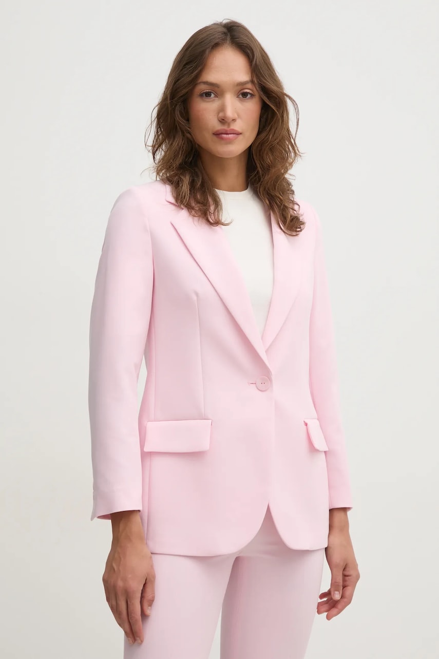 Sisley sacou culoarea roz, un singur rand de nasturi, neted, 2OQLLW02Z Sisley sacou culoarea roz, un singur rand de nasturi, neted, 2OQLLW02Z