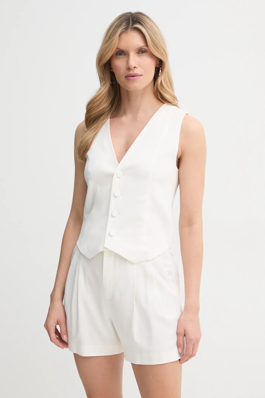 A.L.C. vesta din amestec de lana culoarea alb, un singur rand de nasturi, 5TOPS01779