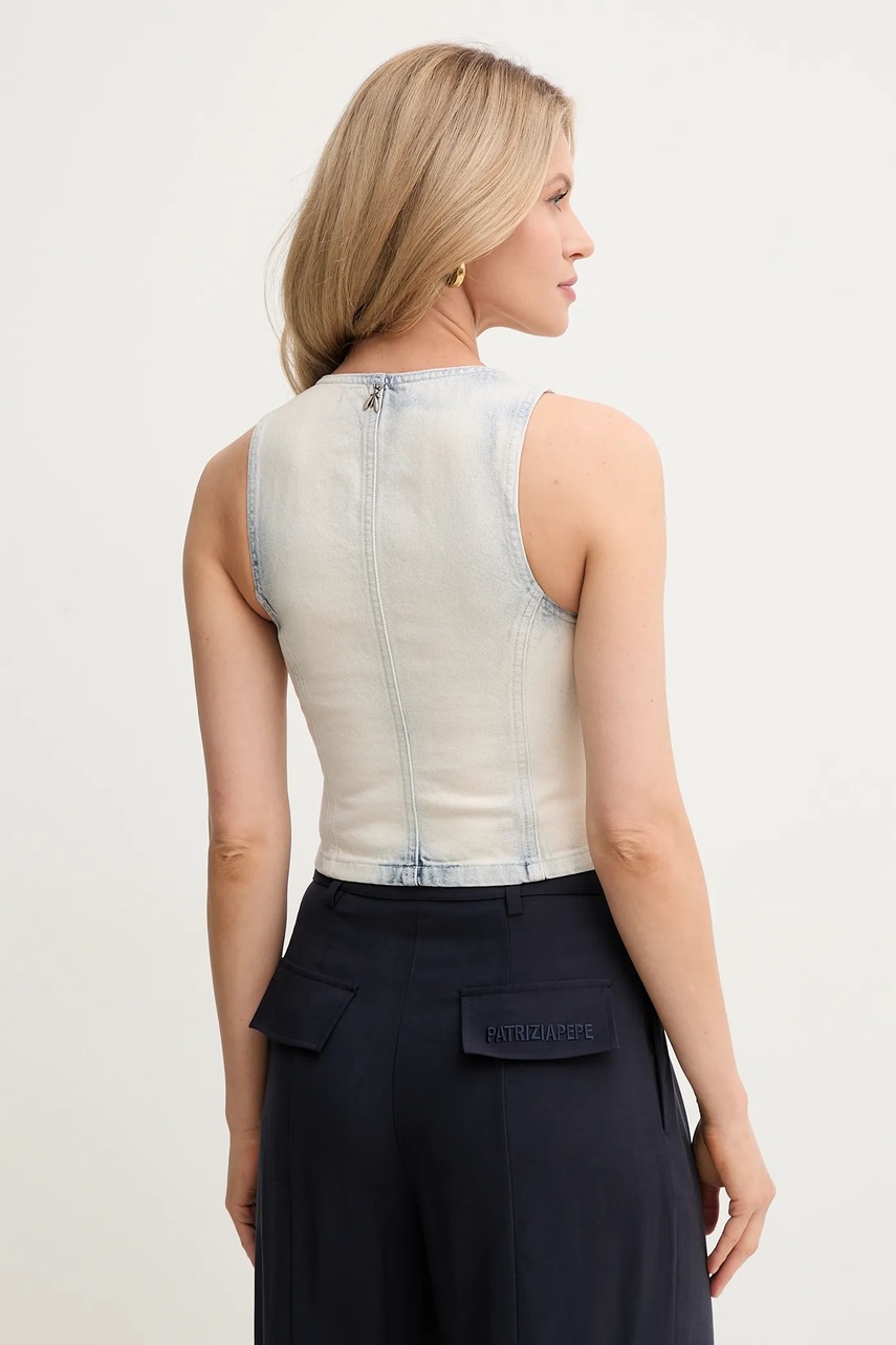 Γιλέκο τζιν Patrizia Pepe χρώμα: μπλε, 2C1608 D105 φωτογραφία