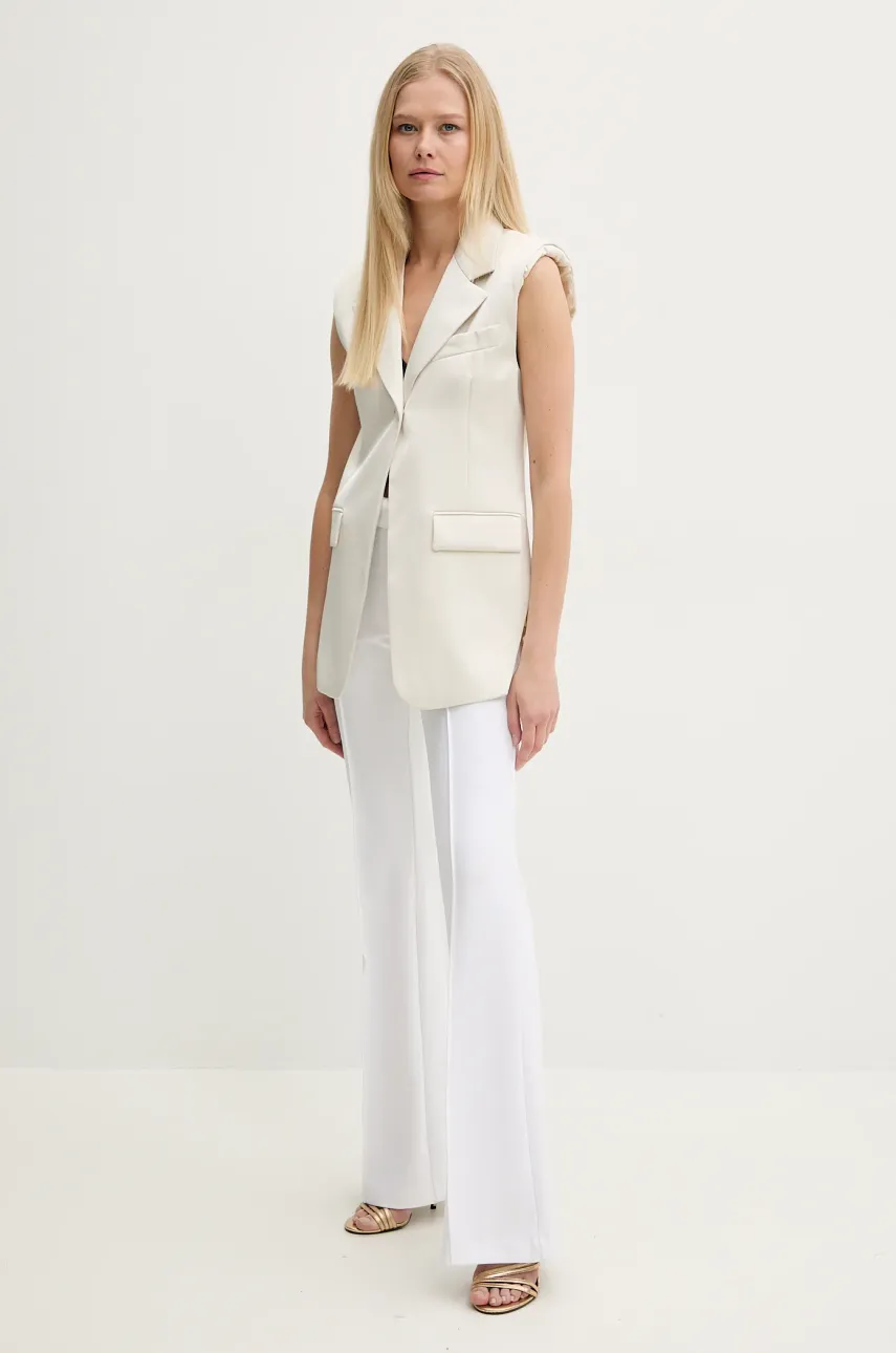 Безрукавка Patrizia Pepe цвет бежевый однобортная 2S1523 A563 Безрукавка Patrizia Pepe цвет бежевый однобортная 2S1523 A563