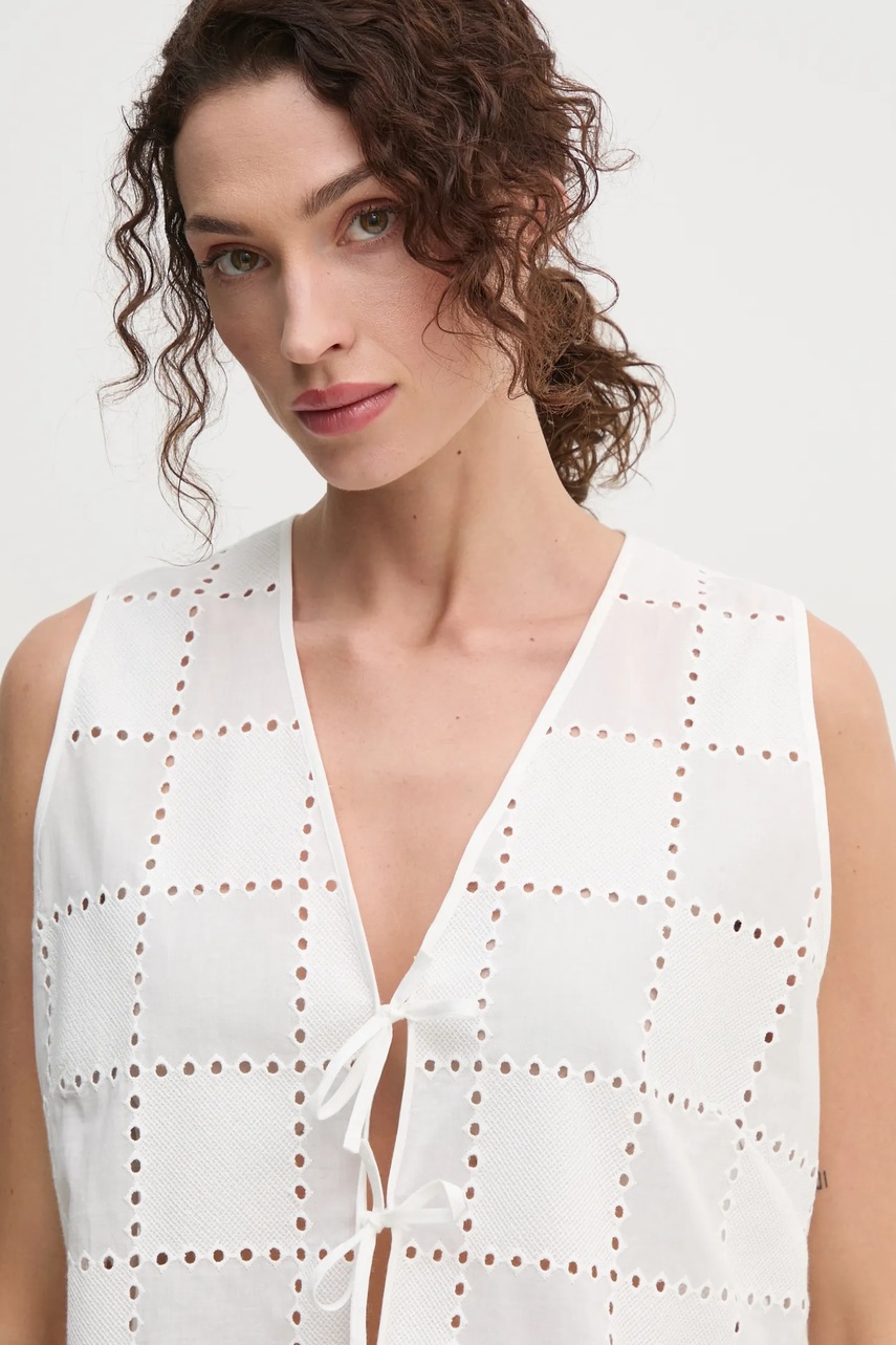 Γιλέκο Ivy Oak χρώμα: μπεζ, IO112357 φωτογραφία