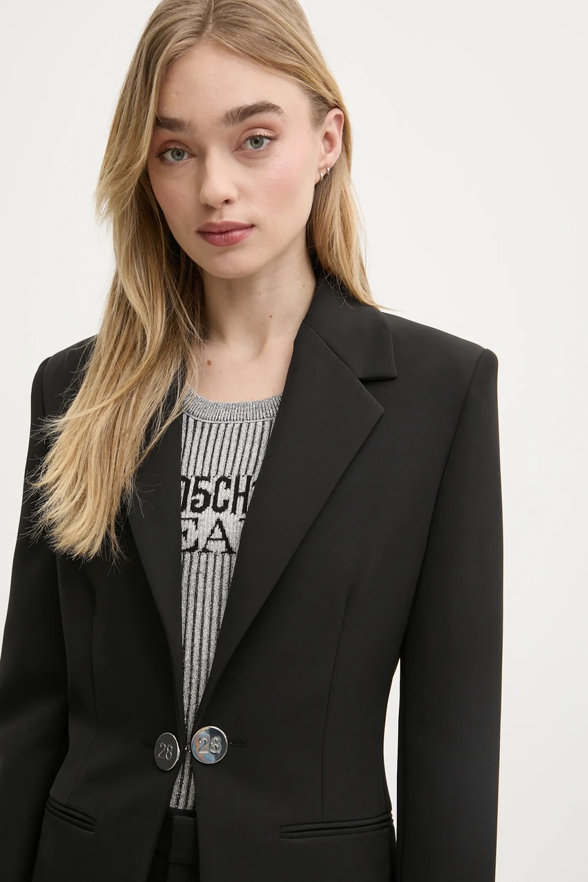 Σακάκι Moschino Jeans χρώμα: μαύρο, 0506 3225 φωτογραφία