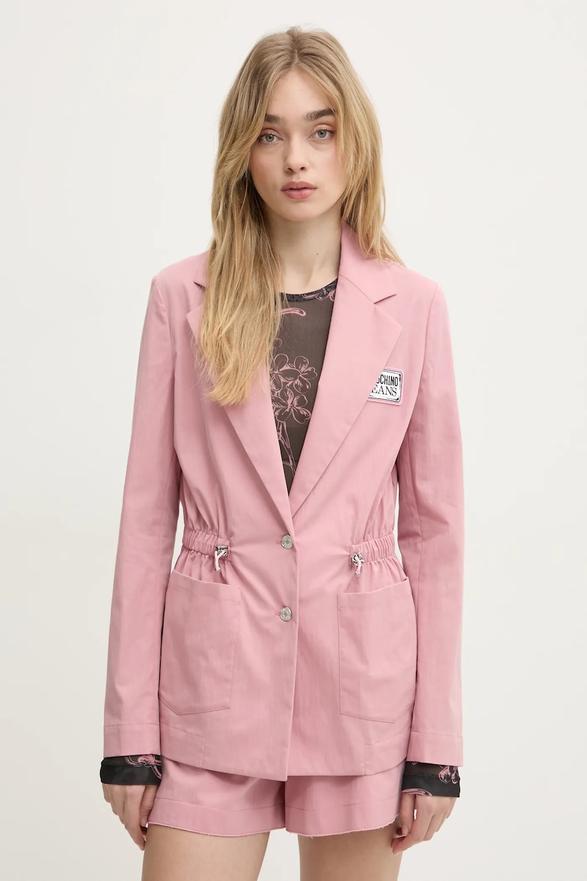Moschino Jeans sacou culoarea roz, un singur rand de nasturi, 0513 3224 Moschino Jeans sacou culoarea roz, un singur rand de nasturi, 0513 3224
