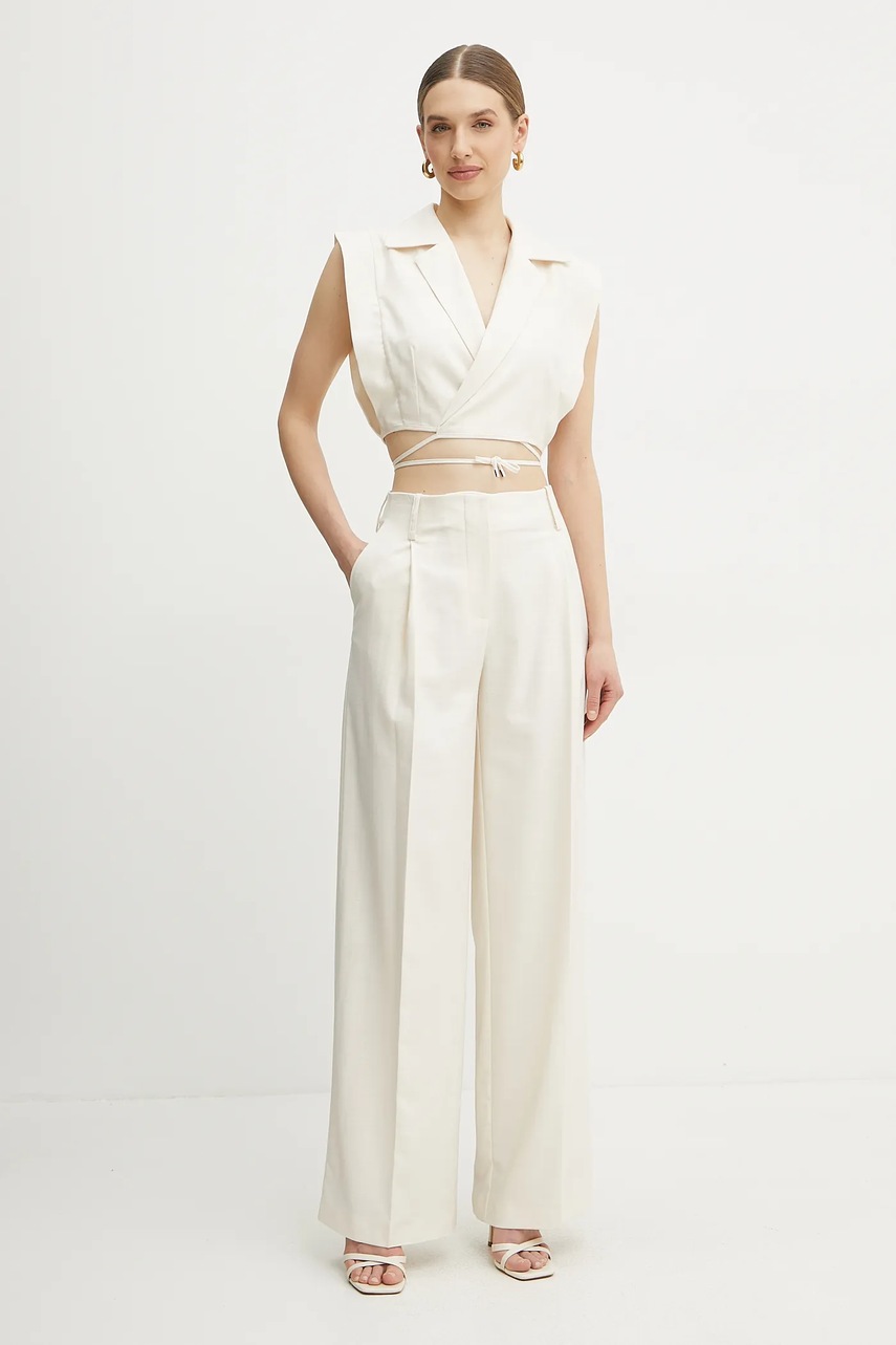 Γιλέκο Simona Corsellini χρώμα: μπεζ, P25CPTO005 φωτογραφία