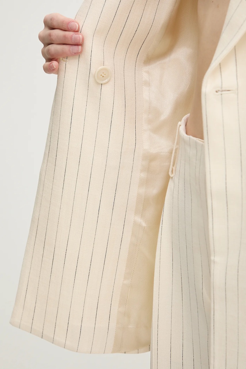 Γιλέκο Simona Corsellini χρώμα: μπεζ, P25CPGL003 φωτογραφία