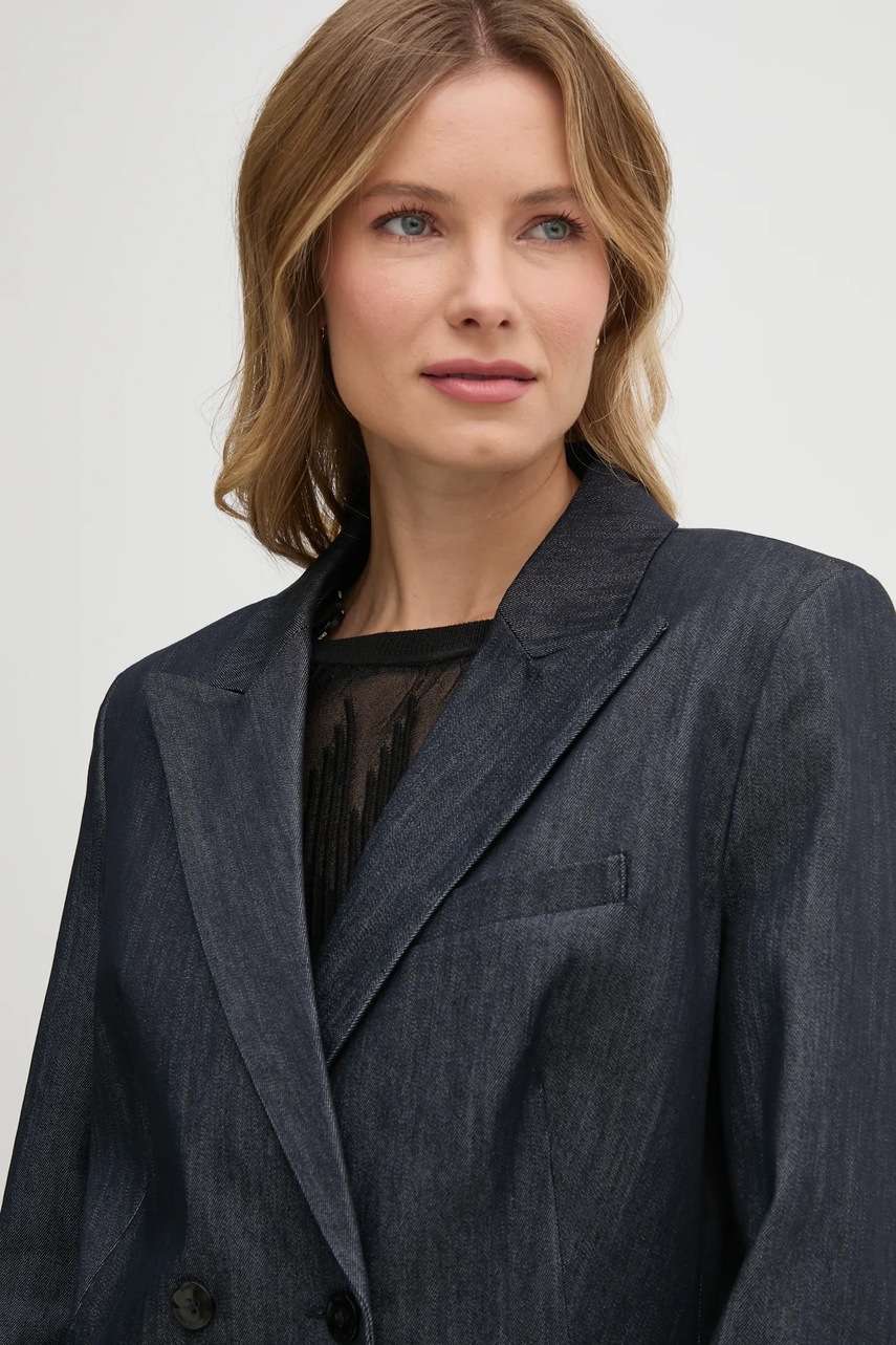 Σακάκι Dkny χρώμα: ναυτικό μπλε, DJ4J6010 φωτογραφία