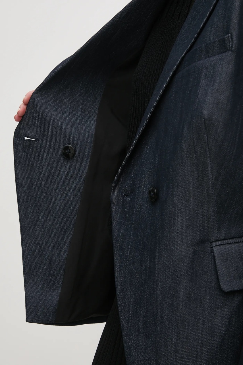 Σακάκι Dkny χρώμα: ναυτικό μπλε, DJ4J6010 φωτογραφία