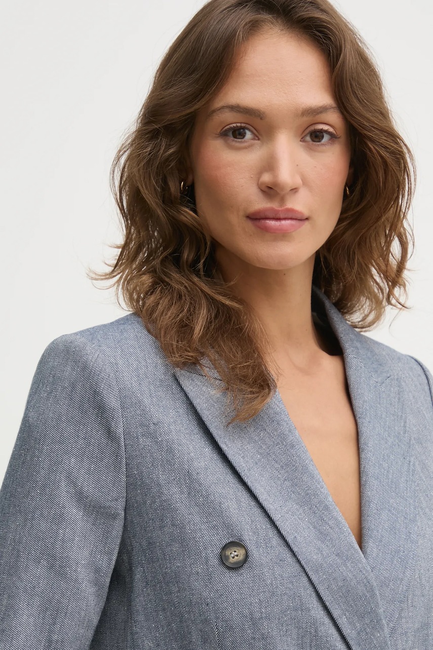 Blazer με μείγμα λινών OUI χρώμα: μπλε, 91870 φωτογραφία