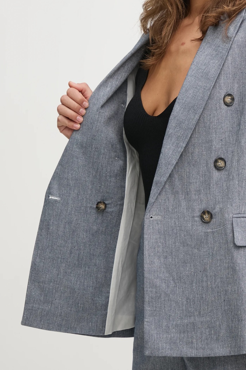 Blazer με μείγμα λινών OUI χρώμα: μπλε, 91870 φωτογραφία