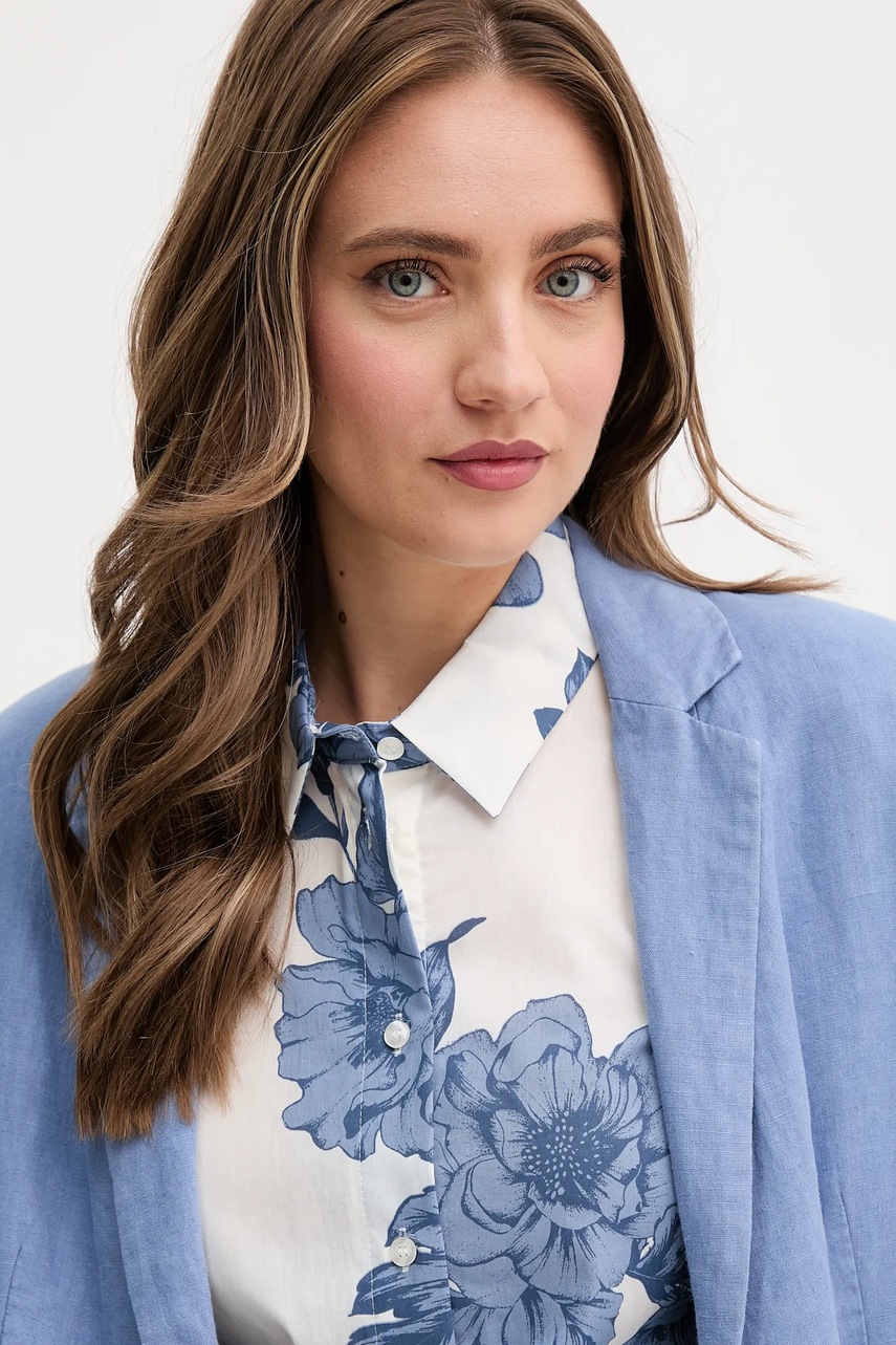 Λινό πανωφόρι OUI χρώμα: μπλε, 92927 φωτογραφία