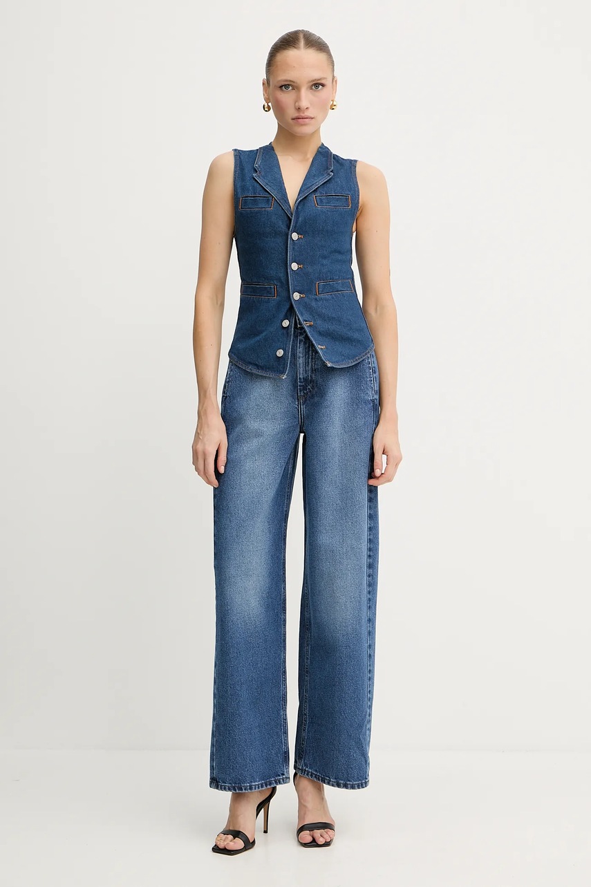 Джинсовый жилет Pinko REIMAGINE by Patrick Mcdowell однобортный 105072 A2JW Джинсовый жилет Pinko REIMAGINE by Patrick Mcdowell однобортный 105072 A2JW