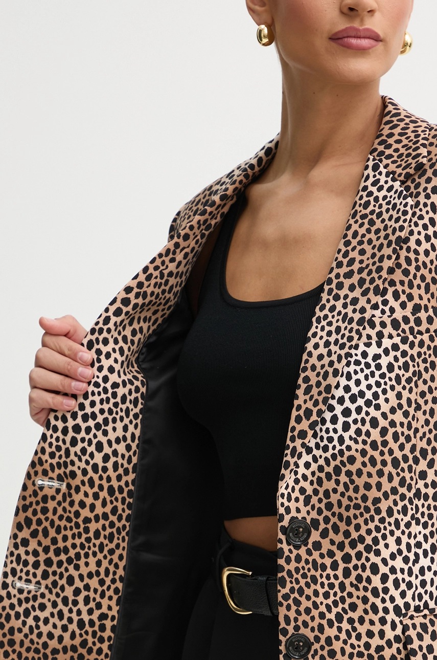 Σακάκι MICHAEL Michael Kors χρώμα: καφέ, MR5100CGQ0 φωτογραφία