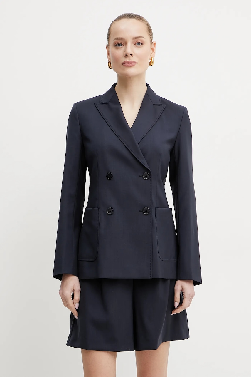 Weekend Max Mara sacou culoarea albastru marin, cu doua randuri de nasturi, neted, 2515041031600 Weekend Max Mara sacou culoarea albastru marin, cu doua randuri de nasturi, neted, 2515041031600