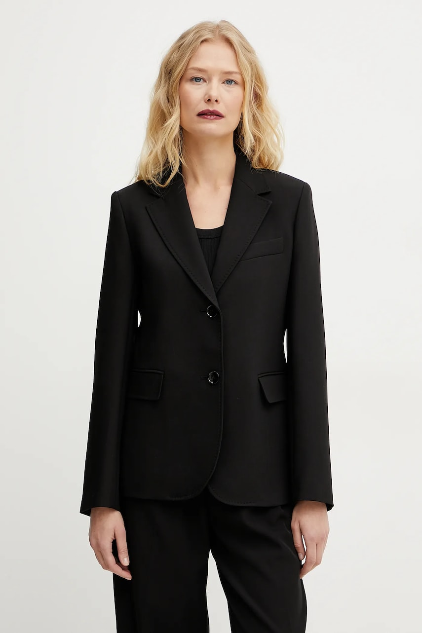 Weekend Max Mara sacou culoarea negru, un singur rand de nasturi, uni, 2515041041600 Weekend Max Mara sacou culoarea negru, un singur rand de nasturi, uni, 2515041041600
