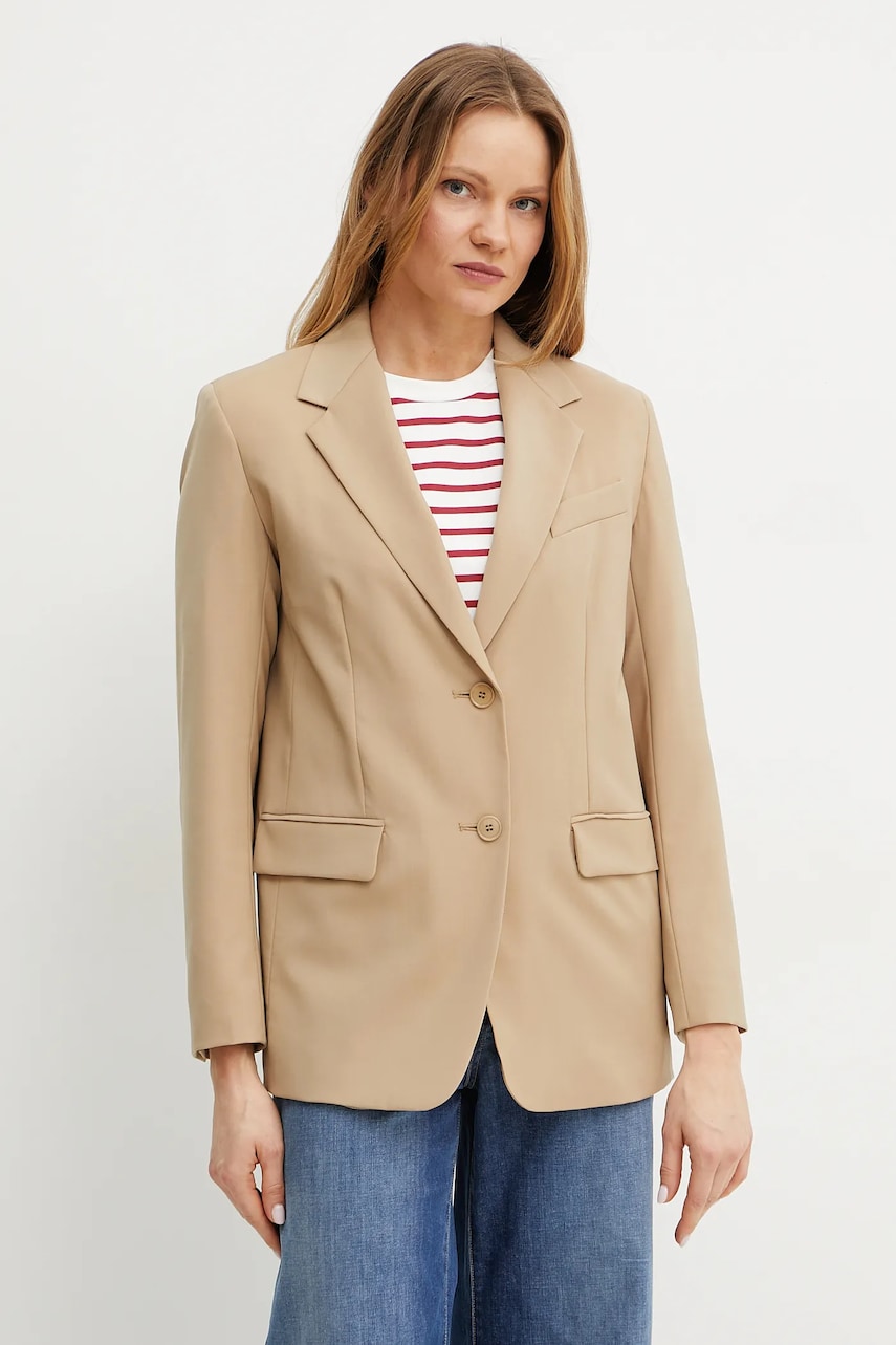 Weekend Max Mara sacou de lână culoarea verde, un singur rand de nasturi, uni, 2515041091600 Weekend Max Mara sacou de lână culoarea verde, un singur rand de nasturi, uni, 2515041091600