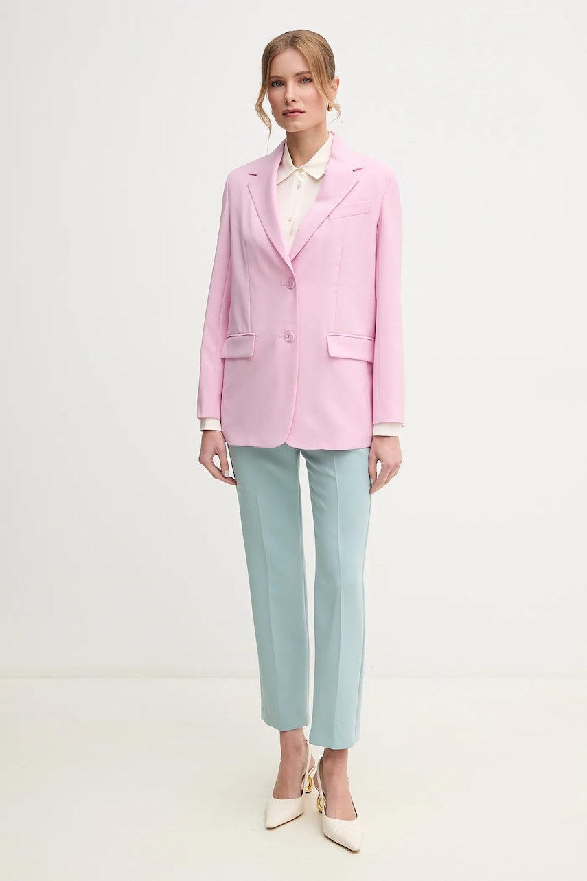 Шерстяной пиджак Weekend Max Mara цвет фиолетовый однобортный однотонный 2515041091600 Шерстяной пиджак Weekend Max Mara цвет фиолетовый однобортный однотонный 2515041091600