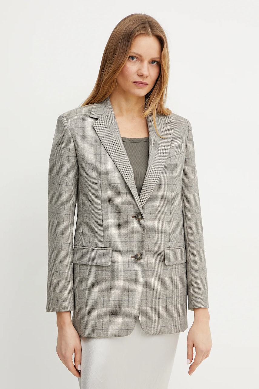 Weekend Max Mara sacou culoarea maro, un singur rand de nasturi, cu imprimeu, 2515041101600 Weekend Max Mara sacou culoarea maro, un singur rand de nasturi, cu imprimeu, 2515041101600