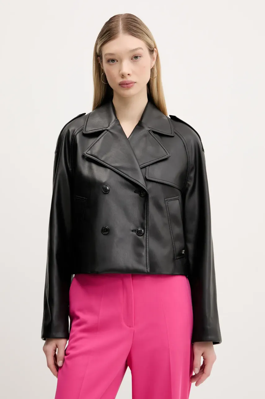 HUGO geacă culoarea negru, de tranzitie, oversize, 50536434