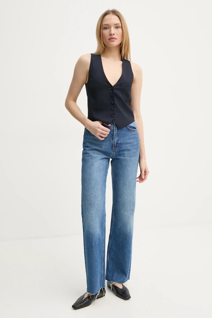 Шерстяной жилет ZADIG&VOLTAIRE цвет синий однобортный WWBL01913 Шерстяной жилет ZADIG&VOLTAIRE цвет синий однобортный WWBL01913