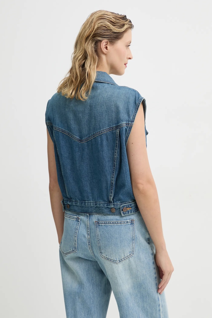 Αμάνικο μπουφάν Levi's SHRUNKEN 90S VEST χρώμα: μπλε, 001W2 φωτογραφία