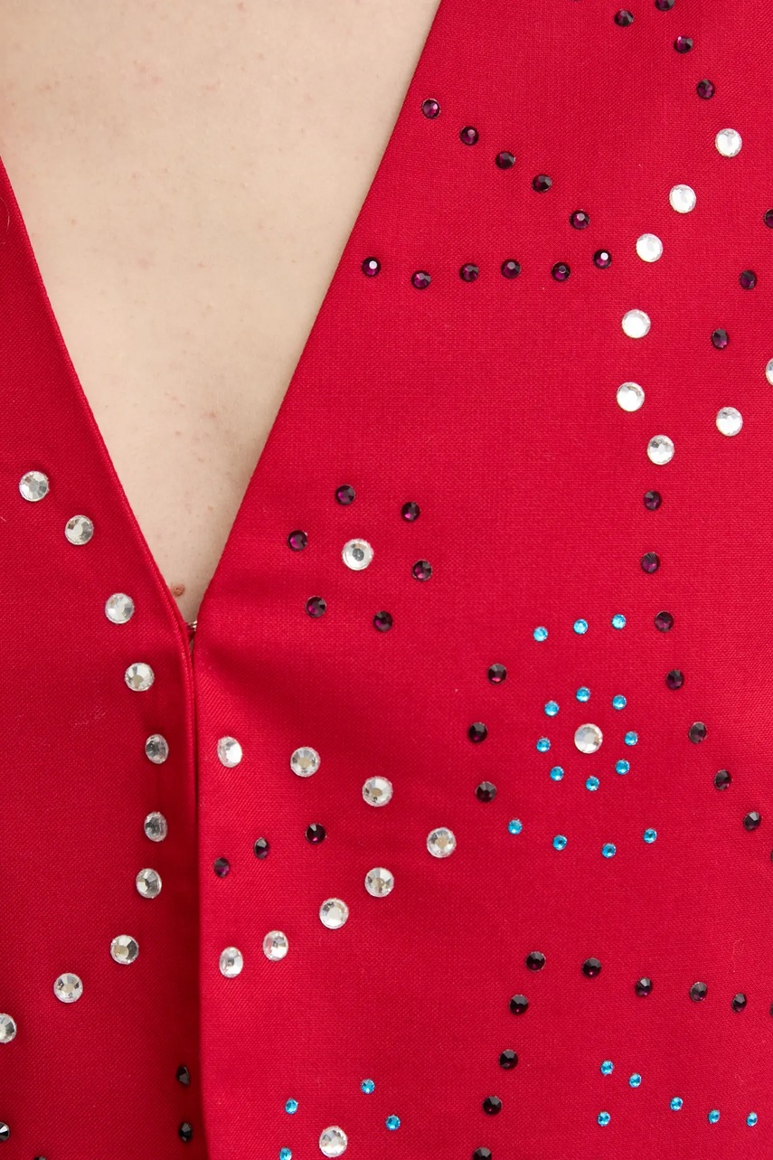 Σακάκι Never Fully Dressed Gem χρώμα: κόκκινο, NFDTO1639 φωτογραφία